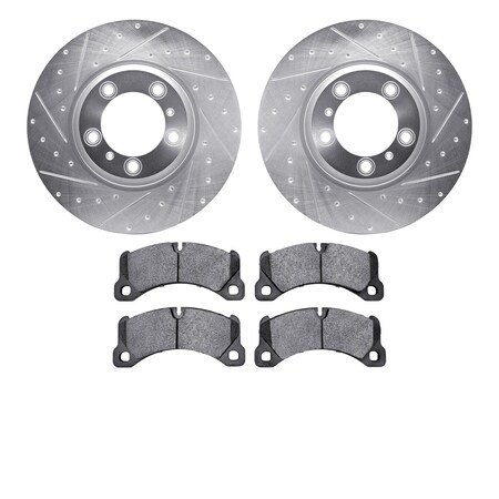 Dynamic Friction Co 7502-02034, Rotors-Drilled and Slotted-Silver with 5000 Advanced Brake Pads, Zinc Coated 7502-02034